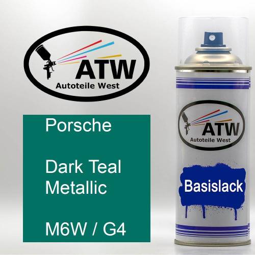 Porsche, Dark Teal Metallic, M6W / G4: 400ml Sprühdose, von ATW Autoteile West.